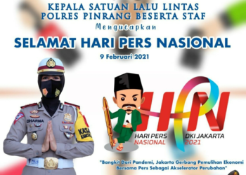 Kasat Lantas Polres Pinrang AKP Dharmawaty, SE.MM. Selamat Hari Pers Nasional, 9 Februari 2021