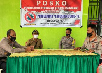 Kapolsek Lembang  Bersama Kanit Binmas, Lakukan Pemantauan Posko PPKM