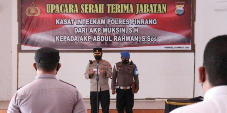 Kapolres Pinrang AKBP M. Arief Sugihartono, Pinpin Serah Terima Jabatan Kasat Intekam