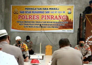 Polres Pinrang Gelar Peringatan Isra’ Mi’raj Nabi Muhammad SAW Dengan Sederhana Dan Penuh Khidmat