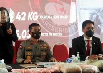 Oprasi Gabungan Bareskrim dan Bea Cukai, Gagalkan Peredaran 42,3 Kg Sabu dan Puluhan Ribu Butir Ekstasi