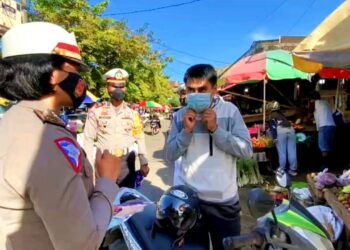 Kasat Lantas Polres Gowa, Gelar OPS Keselamatan 2021 di Pasar Sungguminasa