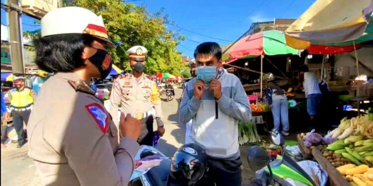 Kasat Lantas Polres Gowa, Gelar OPS Keselamatan 2021 di Pasar Sungguminasa