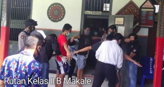 Satnarkoba Polres Tana Toraja, BNNK Tana Toraja dan Tim Rutan, Raziah di Blok kamar Hunian Lapas Makale