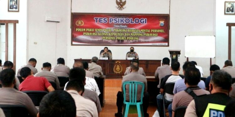 Polres Pinrang Gelar Tes Psikologi Sebagai Syarat Personel Dalam Penggunaan Senjata Api