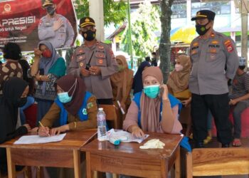 Pastikan Rasa Aman Dan Nyaman Polsek Urban Watang Sawitto Laksanakan Pengamanan Pada Pemberian Vaksin Tahap 1 dan 2   