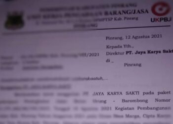 PT Jaya Karya Sakti Layangkan Sanggahan Keputusan Pemenang Lelang ke Pokja Unit Pelayanan Pengadaan Kabupaten Pinrang