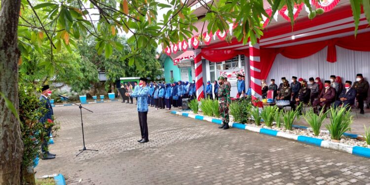 Dengan Penuh Kesederhanaan Sekcam Watang Sawitto Bertindak sebagai Inspektur Upacara di Hari Ulang Tahun Kemerdekaan RI ke-76
