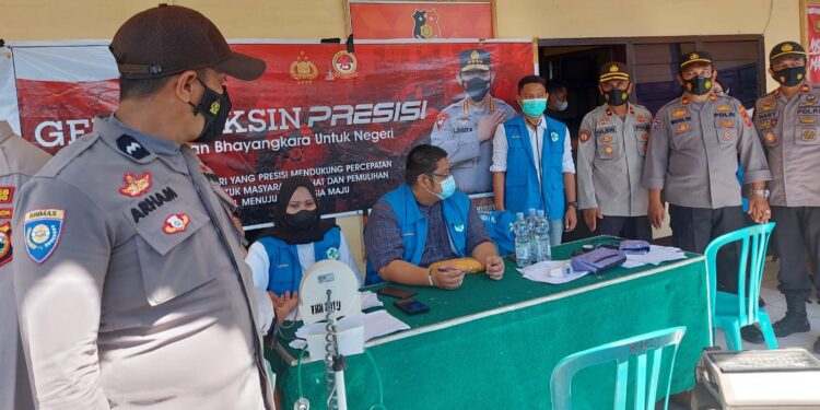 Grai Vaksin Presisi Bhakti Kesehatan Bhayangkara Untuk Negri, Kembali Digelar Polsek Urban Watang Sawitto Polres Pinrang