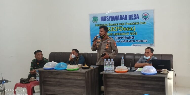 Iptu Bakri Gunakan Momen Untuk Sosialisasi Prokes Dan Tangkal Berita Hoax, Dalam Kunjungan Muspika di acara Rembug Stunting