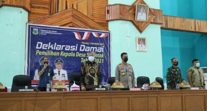 Bupati Pinrang Pimpin Deklarasi Damai Jelang Pilkades Serentak