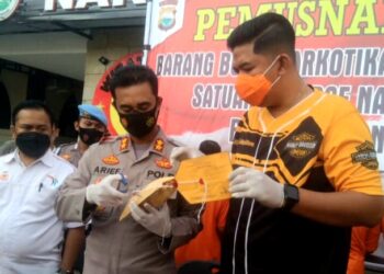 Polres Pinrang Gelar Pemusnahan Barang Bukti 1,6 Kg Narkotika Jenis Sabu