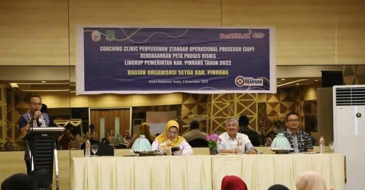 Disdukcapil Pinrang Mengikuti Kegiatan Coaching Clinic Penyusunan Standar Operasional Prosedur