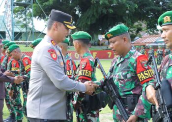 Kapolres Pinrang Hadiri Pelepasan Personil Satgas Satuan Organik Wilayah Papua 721 Makkasau