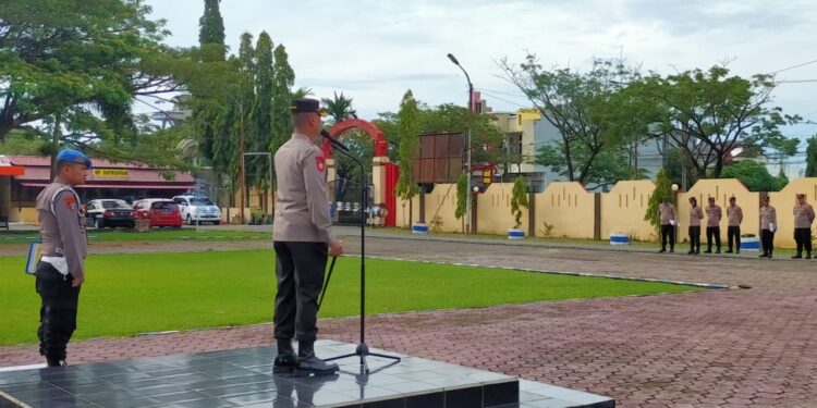 Kapolres Pinrang Tekankan Tiga Hal Penting Saat Pimpin Apel Pagi