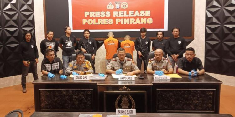 Kapolres Pimpin Press Release Pengungkapan Kasus Kriminal 3C di Wilayah Hukum Polres Pinrang
