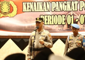 Kapolres Pinrang pimpin Upacara Korps Raport Kenaikan Pangkat Reguler dan Pengabdian Personel Polri Polres Pinrang