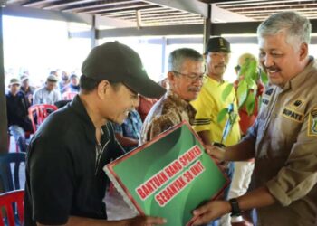 Bupati Pinrang Secara Simbolis Menyerahkan Bibit Kakao Kepada 43 Kelompok Tani di Kecamatan Lembang