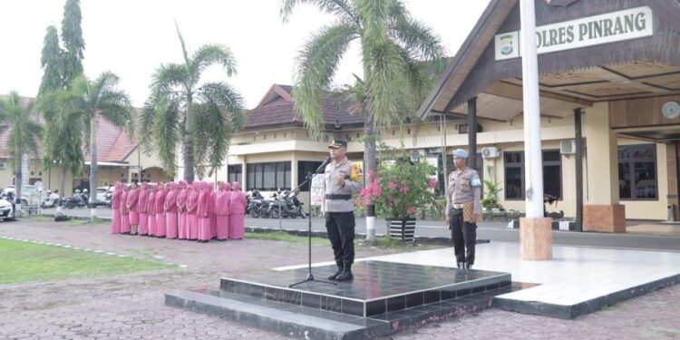 AKBP Andiko Wicaksono, Pimpin Sertijab Lima Kapolsek dan Dua Kasat Lingkup Polres Pinrang Polda Sulsel