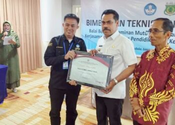 Dinas Pendidikan Pinrang Berkerja Sama Dengan Balai Besar Penjamin Mutu Pendidikan SulSel Gelar Bintek di Makassar