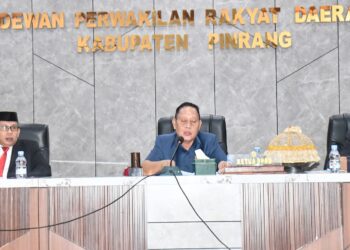 DPRD Pinrang Gelar Paripurna Internal Bahas Perubahan Perda Pajak dan Retribusi Daerah