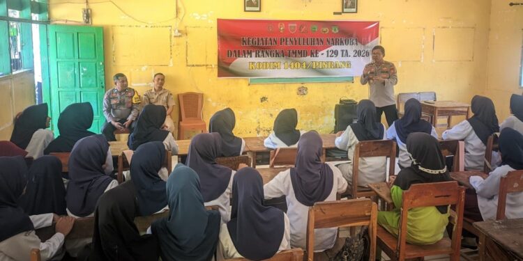 Antisipasi Bahaya Narkotika, Satgas TMMD Kodim 1404/Pinrang Gelar Penyuluhan di Kecamatan Cempa