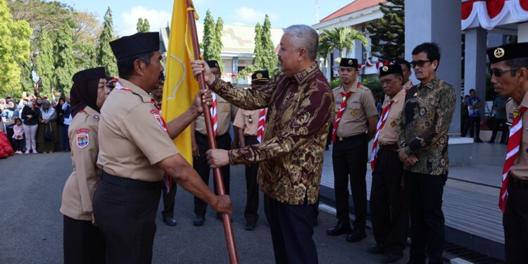 Bupati Irwan Lepas 71 Kontingen Pramuka Pinrang ke Jambore Nasional Ke- XII di Cibubur